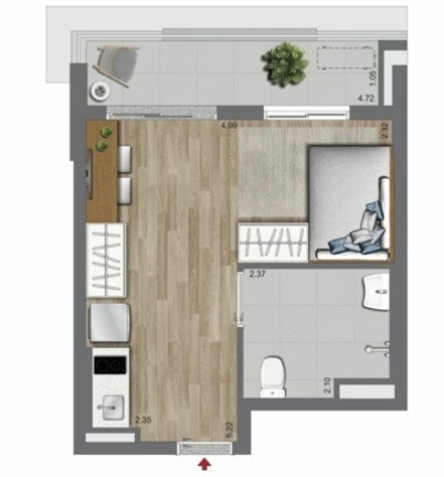Imagem Imóvel com 1 Quarto à Venda, 33 m² em Campo Belo - São Paulo