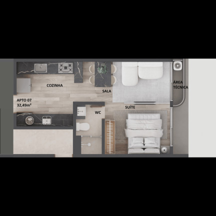 Imagem Apartamento com 1 Quarto à Venda, 47 m² em Cabo Branco - João Pessoa Imagem Apartamento com 1 Quarto à Venda, 47 m² em Cabo Branco - João Pessoa