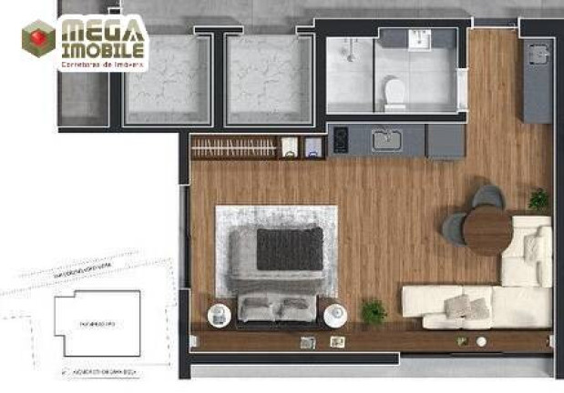 Imagem Apartamento com 1 Quarto à Venda, 44 m² em Centro - Florianópolis Imagem Apartamento com 1 Quarto à Venda, 44 m² em Centro - Florianópolis