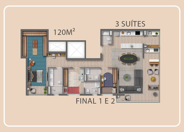 Imagem Apartamento com 3 Quartos à Venda, 120 m² em Centro Comercial Jubran - Barueri Imagem Apartamento com 3 Quartos à Venda, 120 m² em Centro Comercial Jubran - Barueri