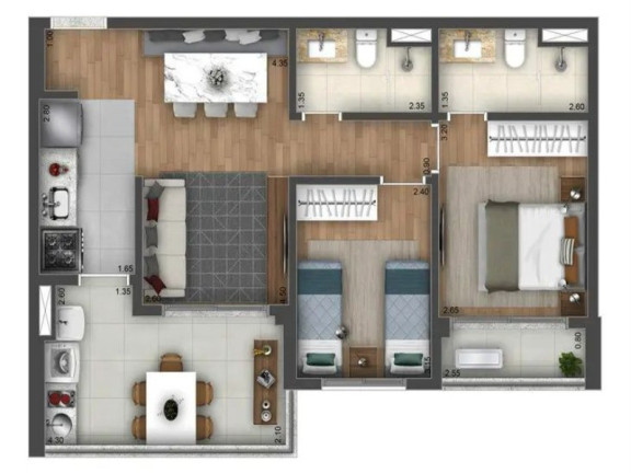Imagem Imóvel com 2 Quartos à Venda, 65 m² em Jardim Das Acácias - São Paulo