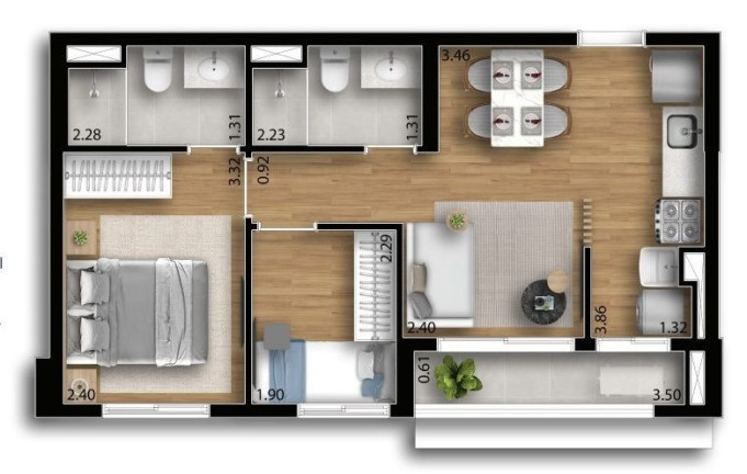 Imagem Apartamento com 2 Quartos à Venda, 44 m² em Centro - Osasco