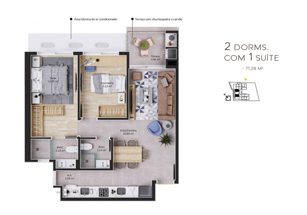 Imagem Apartamento com 2 Quartos à Venda, 69 m² em Cacupé - Florianópolis Imagem Apartamento com 2 Quartos à Venda, 69 m² em Cacupé - Florianópolis