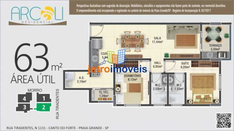 Imagem Apartamento com 1 Quarto à Venda, 63 m² em Canto Do Forte - Praia Grande