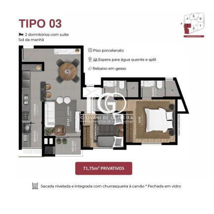 Imagem Apartamento com 2 Quartos à Venda, 66 m² em Centro - Criciúma Imagem Apartamento com 2 Quartos à Venda, 66 m² em Centro - Criciúma