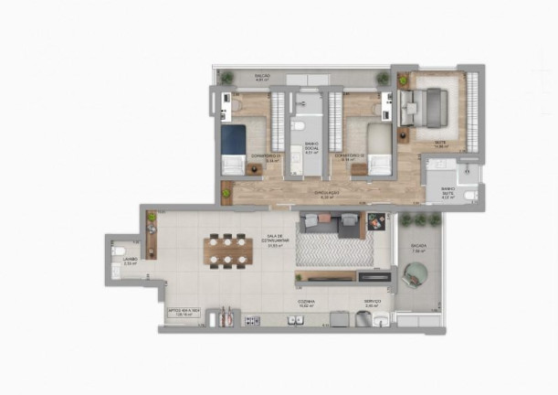 Imagem Apartamento com 3 Quartos à Venda, 128 m² em Centro - Bento Gonçalves Imagem Apartamento com 3 Quartos à Venda, 128 m² em Centro - Bento Gonçalves