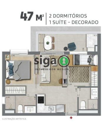Imagem Apartamento com 2 Quartos à Venda, 47 m² em Brooklin - São Paulo Imagem Apartamento com 2 Quartos à Venda, 47 m² em Brooklin - São Paulo