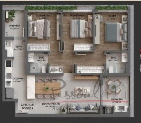 Imagem Apartamento com 3 Quartos à Venda, em Cacupé - Florianópolis Imagem Apartamento com 3 Quartos à Venda, em Cacupé - Florianópolis