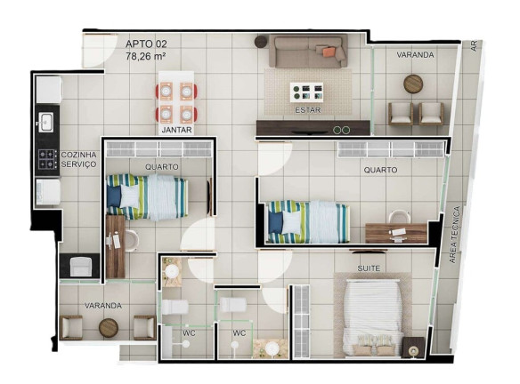 Imagem Apartamento com 2 Quartos à Venda, 64 m² em Jardim Oceania - João Pessoa Imagem Apartamento com 2 Quartos à Venda, 64 m² em Jardim Oceania - João Pessoa