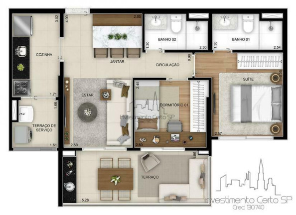 Imagem Apartamento com 2 Quartos à Venda, 65 m² em Vila Guilhermina - São Paulo