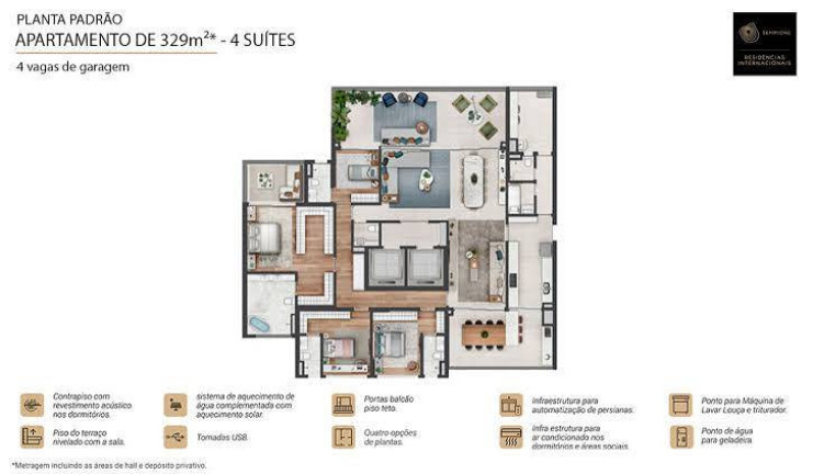 Apartamento com 4 Quartos à Venda, 329 m² em Real Parque - São Paulo