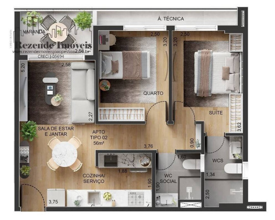Imagem Apartamento com 2 Quartos à Venda, 59 m² em Bessa - João Pessoa