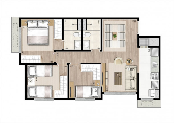 Imagem Imóvel com 2 Quartos à Venda, 55 m² em Passo Da Areia - Porto Alegre Imagem Imóvel com 2 Quartos à Venda, 55 m² em Passo Da Areia - Porto Alegre