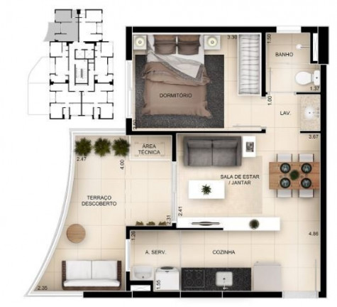 Imagem Apartamento com 2 Quartos à Venda, 45 m² em Taquaral - Campinas Imagem Apartamento com 2 Quartos à Venda, 45 m² em Taquaral - Campinas