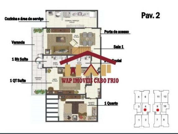 Imagem Apartamento com 1 Quarto à Venda, em Palmeiras - Cabo Frio Imagem Apartamento com 1 Quarto à Venda, em Palmeiras - Cabo Frio