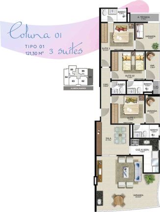 Imagem Apartamento com 3 Quartos à Venda, 112 m² em Enseada Azul - Guarapari Imagem Apartamento com 3 Quartos à Venda, 112 m² em Enseada Azul - Guarapari