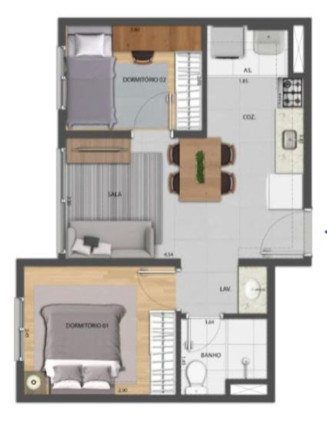 Imagem Imóvel com 2 Quartos à Venda, 35 m² em Várzea Da Barra Funda - São Paulo