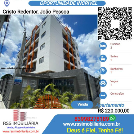 Imagem Apartamento com 2 Quartos à Venda, 56 m² em Cristo Redentor - João Pessoa