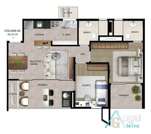 Imagem Apartamento com 2 Quartos à Venda, 66 m² em Santa Lúcia - Vitória
