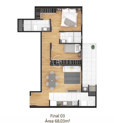 Imagem Apartamento com 2 Quartos à Venda, 68 m² em Bom Retiro - Joinville