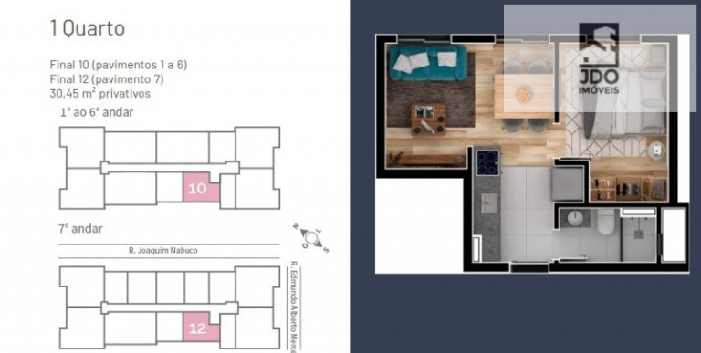 Imagem Apartamento com 1 Quarto à Venda, 30 m² em Tingui - Curitiba