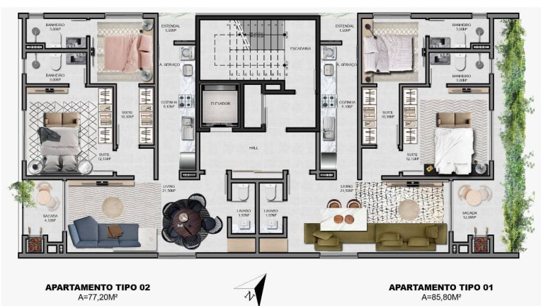 Imagem Apartamento com 2 Quartos à Venda, 77 m² em Perequê - Porto Belo Imagem Apartamento com 2 Quartos à Venda, 77 m² em Perequê - Porto Belo