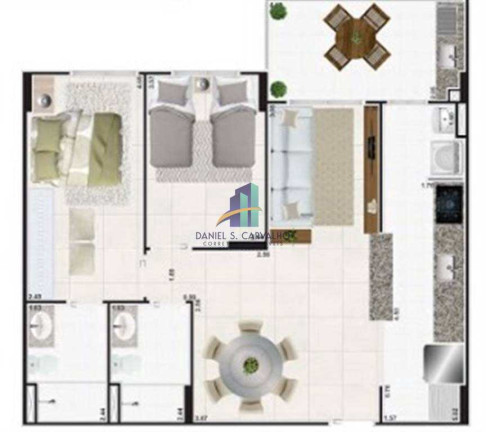 Imagem Apartamento com 2 Quartos à Venda, 75 m² em Mirim - Praia Grande