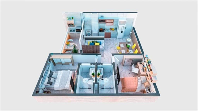 Imagem Apartamento com 2 Quartos à Venda, 57 m² em Guilhermina - Praia Grande