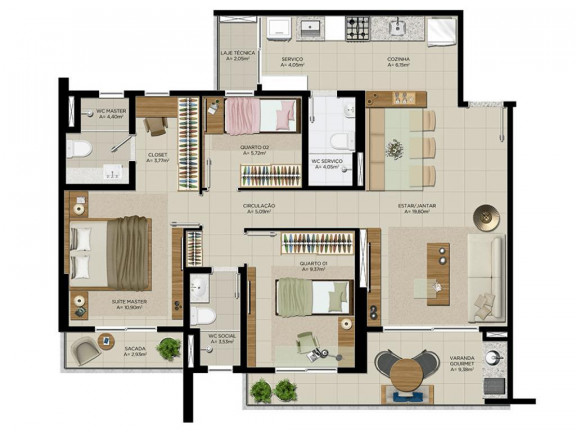 Imagem Apartamento com 3 Quartos à Venda, 90 m² em Guararapes - Fortaleza