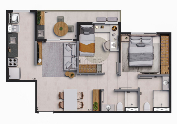 Imagem Apartamento com 2 Quartos à Venda, 53 m² em Presidente Kennedy - Fortaleza