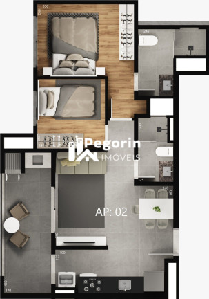 Imagem Apartamento com 2 Quartos à Venda, 58 m² em Lindóia - Curitiba