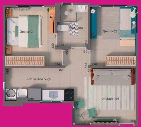 Imagem Apartamento com 2 Quartos à Venda,  em Itaborai - Itaboraí