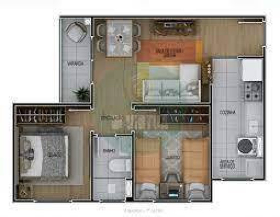 Imagem Apartamento com 2 Quartos para Alugar, 64 m² em Paiaguás - Cuiabá Imagem Apartamento com 2 Quartos para Alugar, 64 m² em Paiaguás - Cuiabá