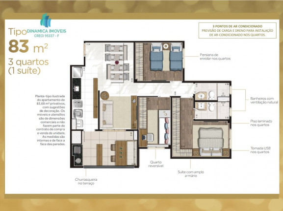 Imagem Apartamento com 3 Quartos à Venda, 83 m² em Taquaral - Campinas