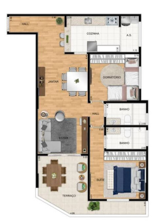 Imagem Apartamento com 2 Quartos à Venda, 89 m² em Aviação - Praia Grande