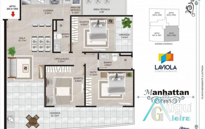 Apartamento com 3 Quartos à Venda,  em Praia Do Morro - Guarapari