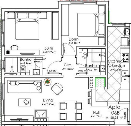 Imagem Apartamento com 2 Quartos à Venda, 68 m² em São José - Canela Imagem Apartamento com 2 Quartos à Venda, 68 m² em São José - Canela