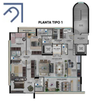 Imagem Apartamento com 4 Quartos à Venda, 156 m² em Capim Macio - Natal Imagem Apartamento com 4 Quartos à Venda, 156 m² em Capim Macio - Natal