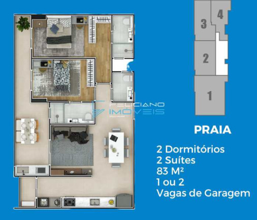 Imagem Apartamento com 1 Quarto à Venda, 65 m² em Flórida - Praia Grande Imagem Apartamento com 1 Quarto à Venda, 65 m² em Flórida - Praia Grande