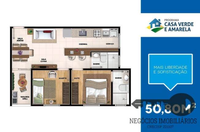 Imagem Apartamento com 2 Quartos à Venda, 50 m² em Sorocaba