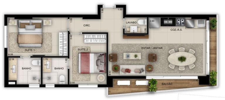 Imagem Apartamento com 2 Quartos à Venda, 74 m² em Setor Marista - Goiânia Imagem Apartamento com 2 Quartos à Venda, 74 m² em Setor Marista - Goiânia