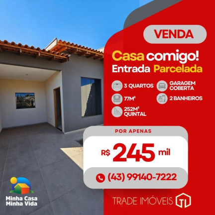 Casa com 3 Quartos à Venda, 77 m² em Jardim Europa - Cambé