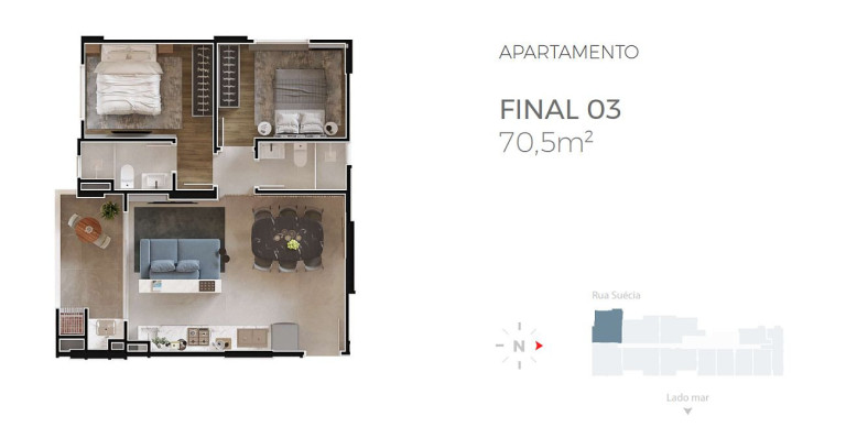 Imagem Apartamento com 2 Quartos à Venda, 71 m² em Praia Brava - Itajaí
