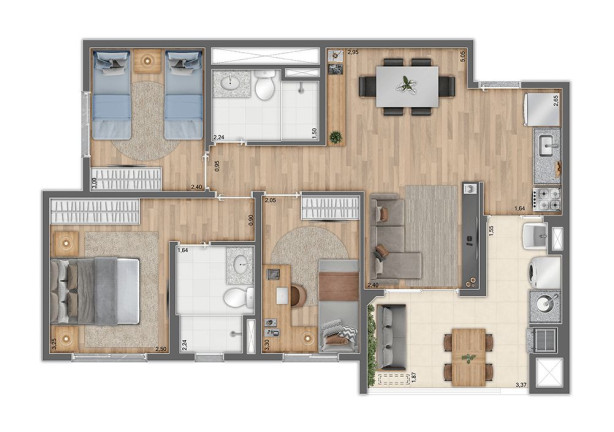Imagem Apartamento com 2 Quartos à Venda, 57 m² em Picanço - Guarulhos