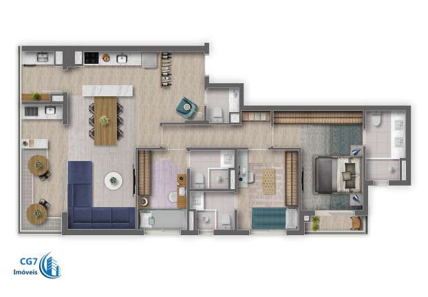 Apartamento com 2 Quartos à Venda, 100 m² em Centro Comercial Jubran - Barueri