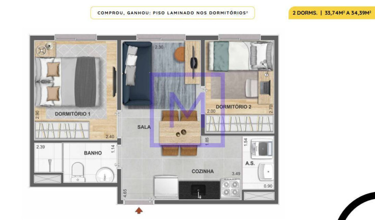 Imagem Apartamento com 2 Quartos à Venda, 40 m² em Mooca - São Paulo