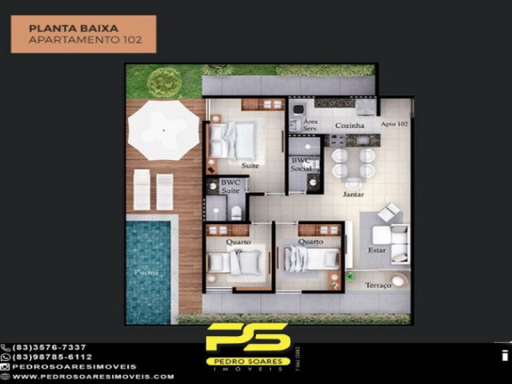 Imagem Apartamento com 2 Quartos à Venda, 61 m² em Bancários - João Pessoa Imagem Apartamento com 2 Quartos à Venda, 61 m² em Bancários - João Pessoa
