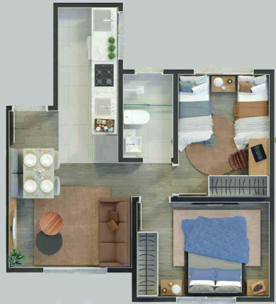 Imagem Imóvel com 2 Quartos à Venda, 40 m² em Chapéu Do Sol - Porto Alegre Imagem Imóvel com 2 Quartos à Venda, 40 m² em Chapéu Do Sol - Porto Alegre