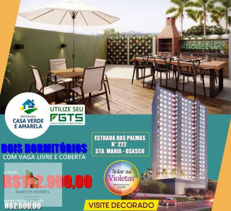 Imagem Apartamento com 2 Quartos à Venda, 36 m² em Santa Maria - Osasco