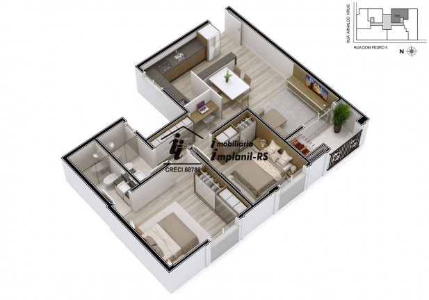 Imagem Apartamento com 1 Quarto à Venda, 44 m² em Canabarro - Teutônia Imagem Apartamento com 1 Quarto à Venda, 44 m² em Canabarro - Teutônia